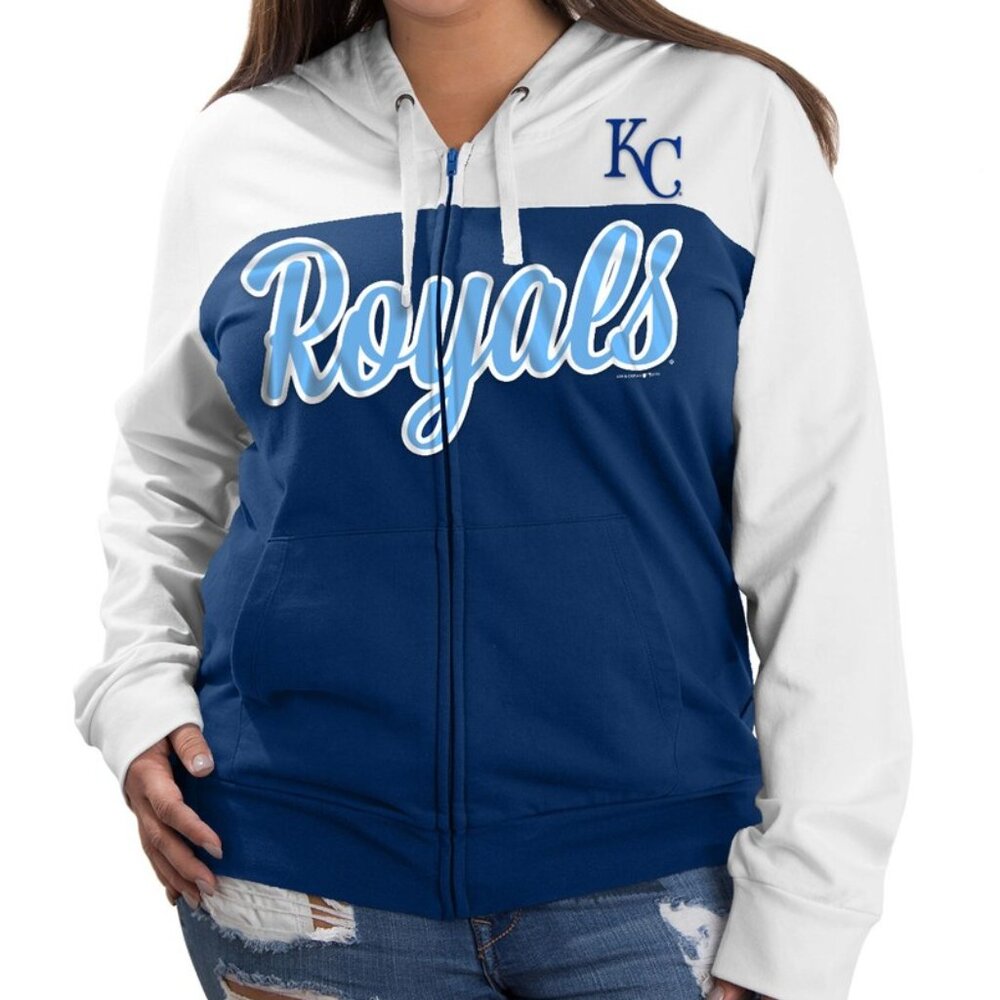 New Era MLB KC Royals Women's Full Zip 100% COTTON Hoodie Blokecore NEW